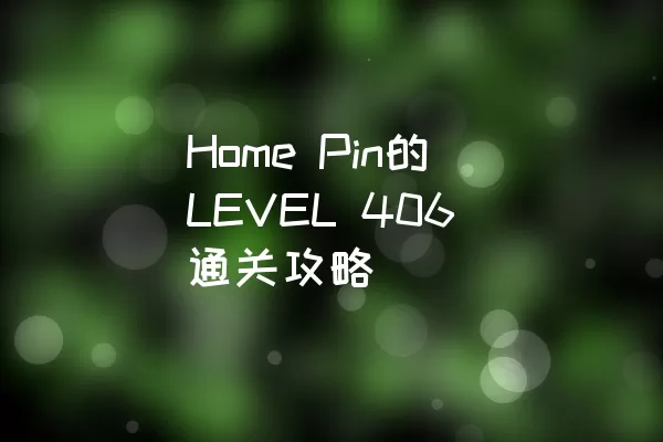 Home Pin的LEVEL 406通关攻略