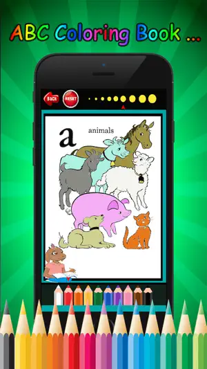 农场动物ABC着色书页为孩子成人的年龄1-10级
